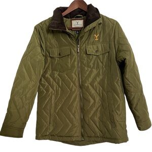 Yellowstone Men's Quilted Olive Army Green Barn Coat Jacket, Size L